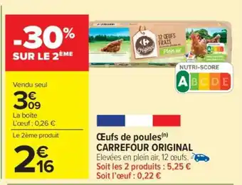 Carrefour Market Œufs de poules CARREFOUR ORIGINAL offre