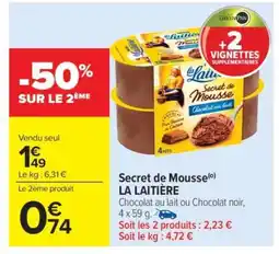 Carrefour Market Secret De Mousse La Laitière offre