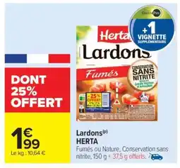 Carrefour Market Lardons Herta offre