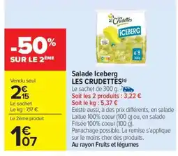 Carrefour Market SALADE ICEBERG LES CRUDETTES offre