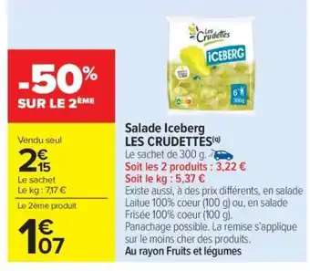 Carrefour Market SALADE ICEBERG LES CRUDETTES offre