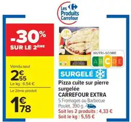 Carrefour Market Pizza cuite sur pierre surgelée CARREFOUR EXTRA offre