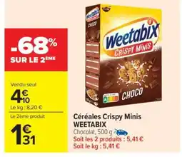 Carrefour Market Céréales Crispy Minis WEETABIX offre