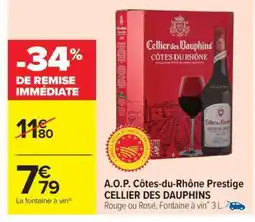 Carrefour Market A.O.P. Côtes-du-Rhône Prestige CELLIER DES DAUPHINS offre