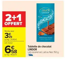 Carrefour Market Tablette de chocolat LINDOR offre