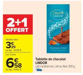 Carrefour Market Tablette de chocolat LINDOR offre