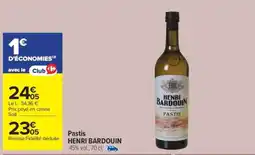 Carrefour Market Pastis Henri Bardouin offre
