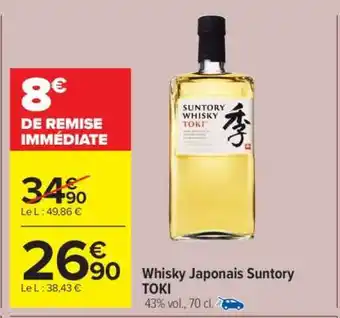Carrefour Market Whisky Japonais Suntory TOKI offre