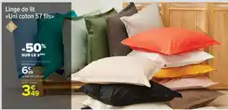 Carrefour Market Linge de lit Uni coton 57 fils offre