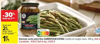 Carrefour Haricots verts extra-fins CARREFOUR EXTRA offre