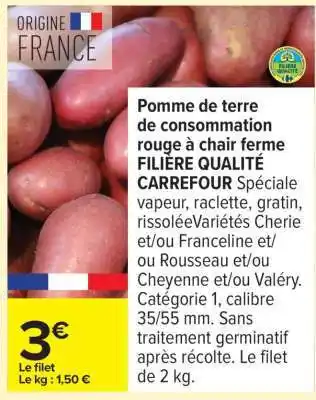 Carrefour Pomme de terre de consommation rouge à chair ferme offre