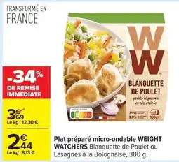 Carrefour Plat préparé micro-ondable WEIGHT WATCHERS offre