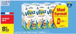 Carrefour Lait U.H.T. Viva Maxi Format CANDIA 8 x 1 L offre