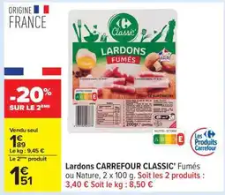 Carrefour Lardons Carrefour Classic offre