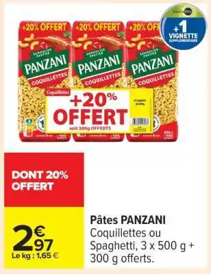 Carrefour PÂTES PANZANI offre