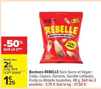 Carrefour Bonbons REBELLE offre