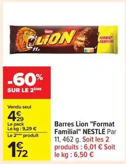 Carrefour Barres Lion Format Familial NESTLÉ offre