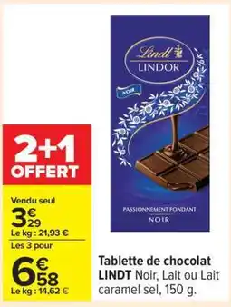 Carrefour TABLETTE DE CHOCOLAT LINDT offre