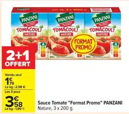 Carrefour Sauce Tomate Format Promo PANZANI offre