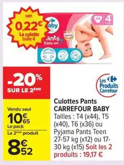 Carrefour Culottes Pants CARREFOUR BABY offre