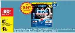 Carrefour Capsules Lave-vaisselle 'Maxi Pack' FINISH Ultimate offre