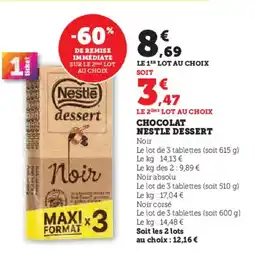 Hyper U NESTLE Dessert chocolat offre