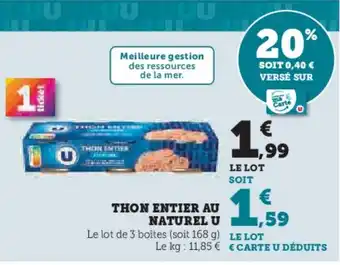 Hyper U U Thon entier au naturel offre