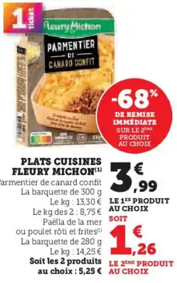 Hyper U FLEURY MICHON Plats cuisines offre