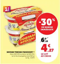Hyper U PRESIDENT Beurre tendre offre