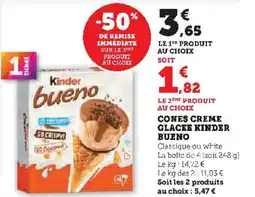Hyper U KINDER Bueno cones creme glacee offre