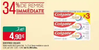 Match Colgate Dentifrice offre