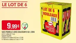 Match Cora Sacs poubelle liens coulissants 50 L offre