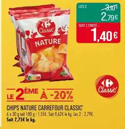 Match Carrefour Classic' Chips Nature offre