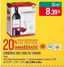 Match Corbières AOP L'Âme du Terroir offre