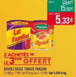 Match Panzani Ravioli Sauce Tomate offre