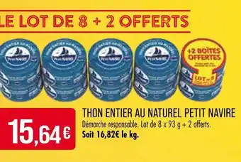 Match Petit Navire Thon entier au naturel offre
