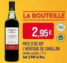Match L'Héritage de Carillan Pays d'Oc IGP offre