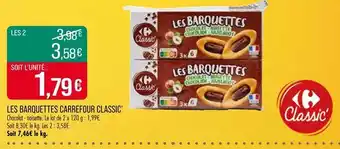 Match Carrefour Classic' Les Barquettes Chocolat-Noisette offre