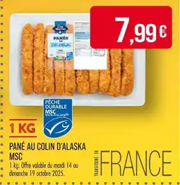 Match Pané au colin d'Alaska MSC offre