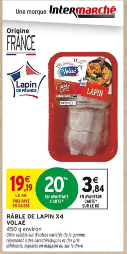 Intermarché VOLAE Râble de lapin x4 offre