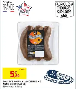 Intermarché ANNE DE BRETAGNE Boudins Noirs à l'Ancienne x 3 offre