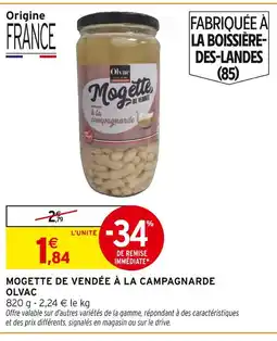 Intermarché Olvac Mogette de Vendée à la Campagnarde offre
