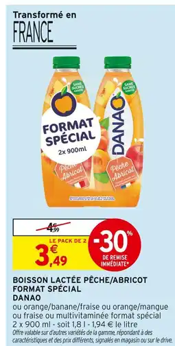 Intermarché DANAO Boisson lactée pêche/abricot format spécial offre