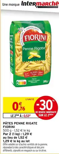 Intermarché FIORINI Pâtes penne rigate offre