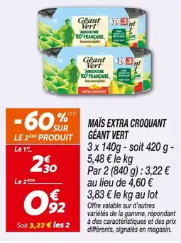 Netto Géant Vert Maïs Extra Croquant offre