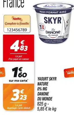 Netto Danone du Monde Yaourt Skyr Nature 0% MG offre
