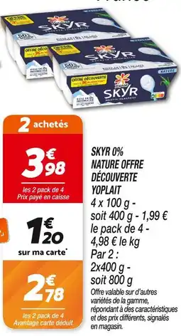 Netto Yoplait Skyr 0% Nature Offre Découverte offre