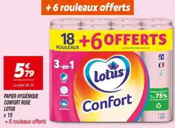 Netto Lotus Papier Hygiénique Confort Rose x 18 offre