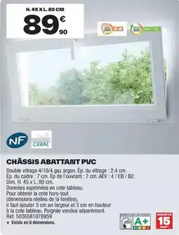 Brico Dépôt Nf - châssis abattant pvc offre