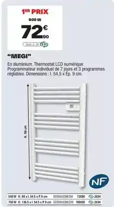 Brico Dépôt Sèche-serviettes ''megi'' offre